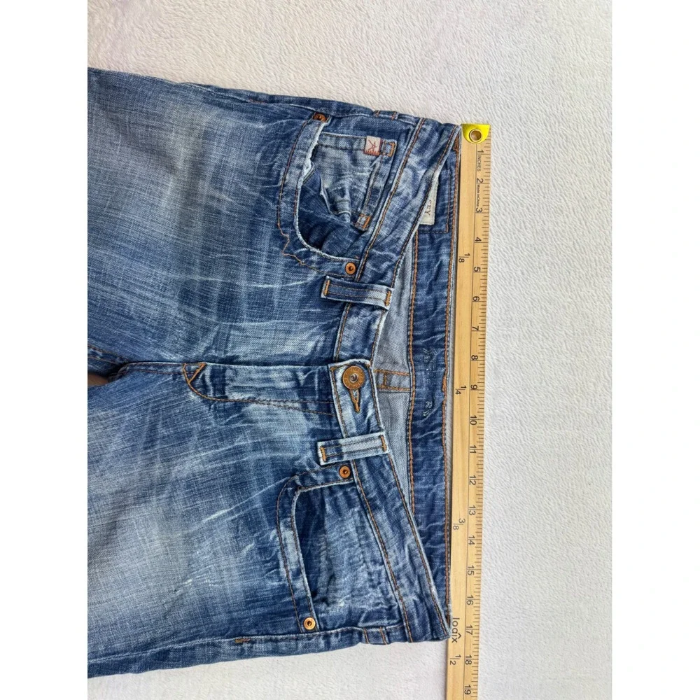 Big Star Casey Low Rise Flare Jeans Womens 32XL Medium Wash Embroidered Pockets